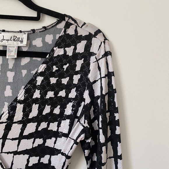 Joseph Ribkoff Vintage V-Neck Wrap Midi Dress - Picture 3 of 6